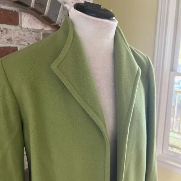 MAINBOCHER Green Cashmere Wool Vintage Open Jacket Size 10 - Picture 3 of 9